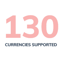 130 currencies supported