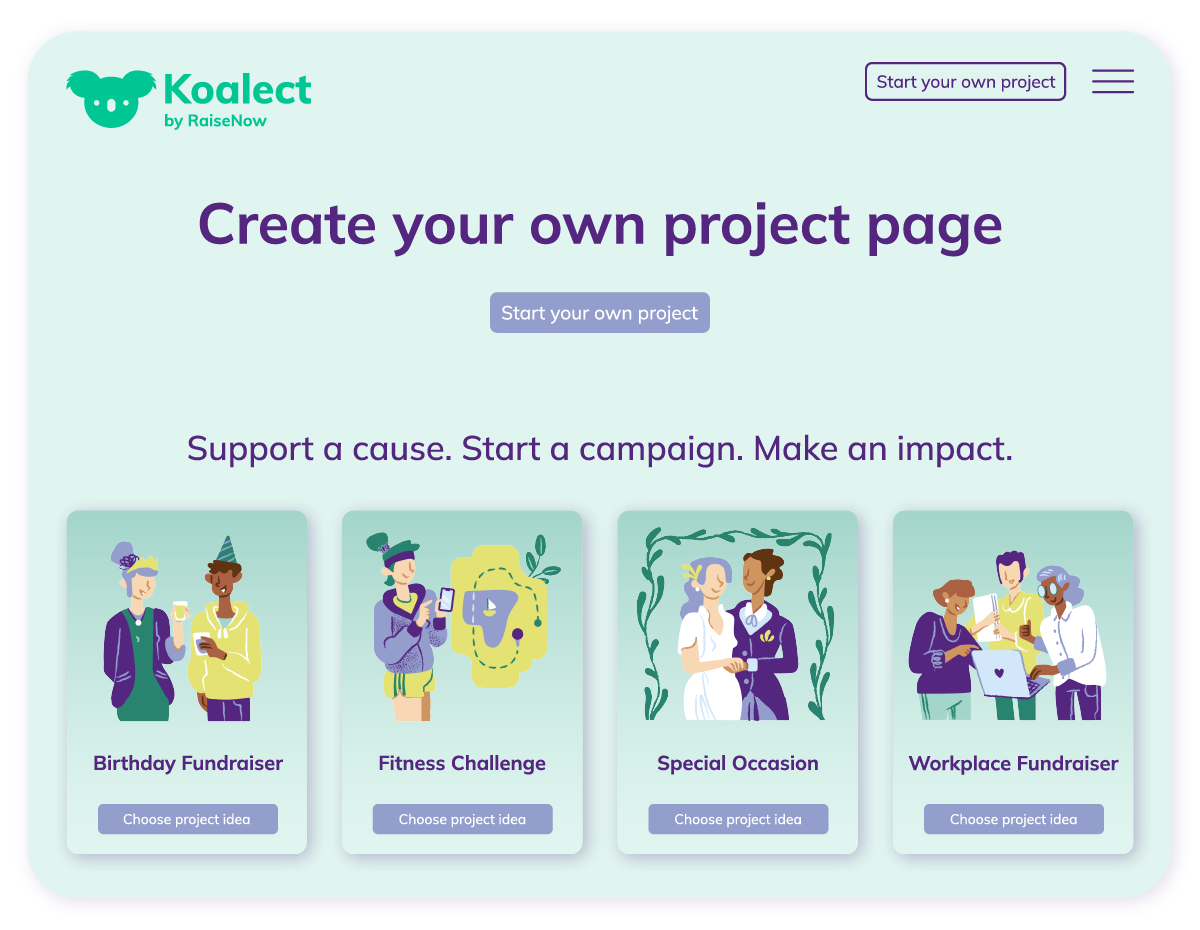 Illustration Project Page Community Fundraising