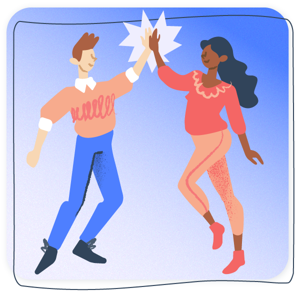 Illustration Header Partner High Five Illustration Header Partner High Five
