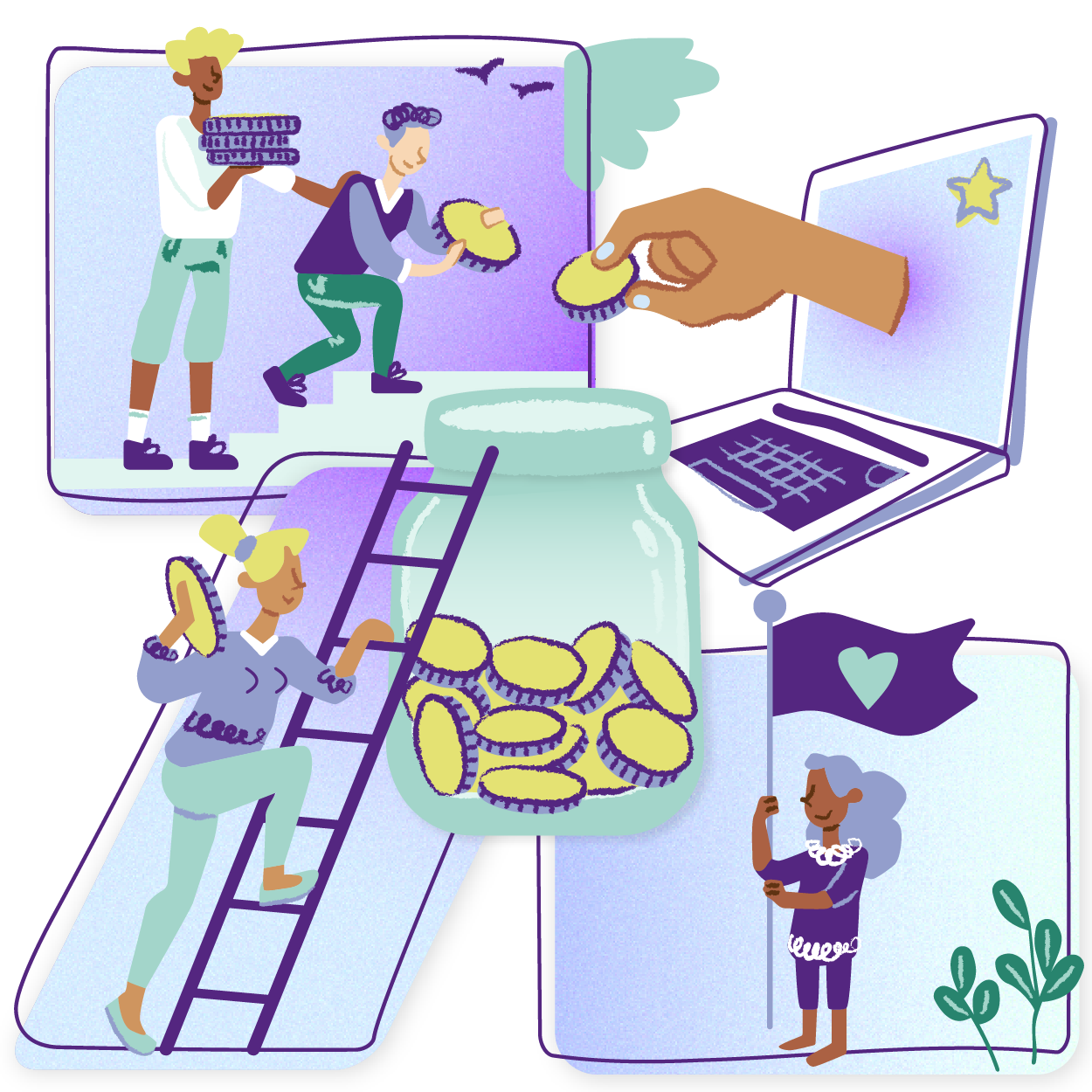 RaiseNow: Koalect Community Fundraising illustra RaiseNow: Koalect Community Fundraising illustra