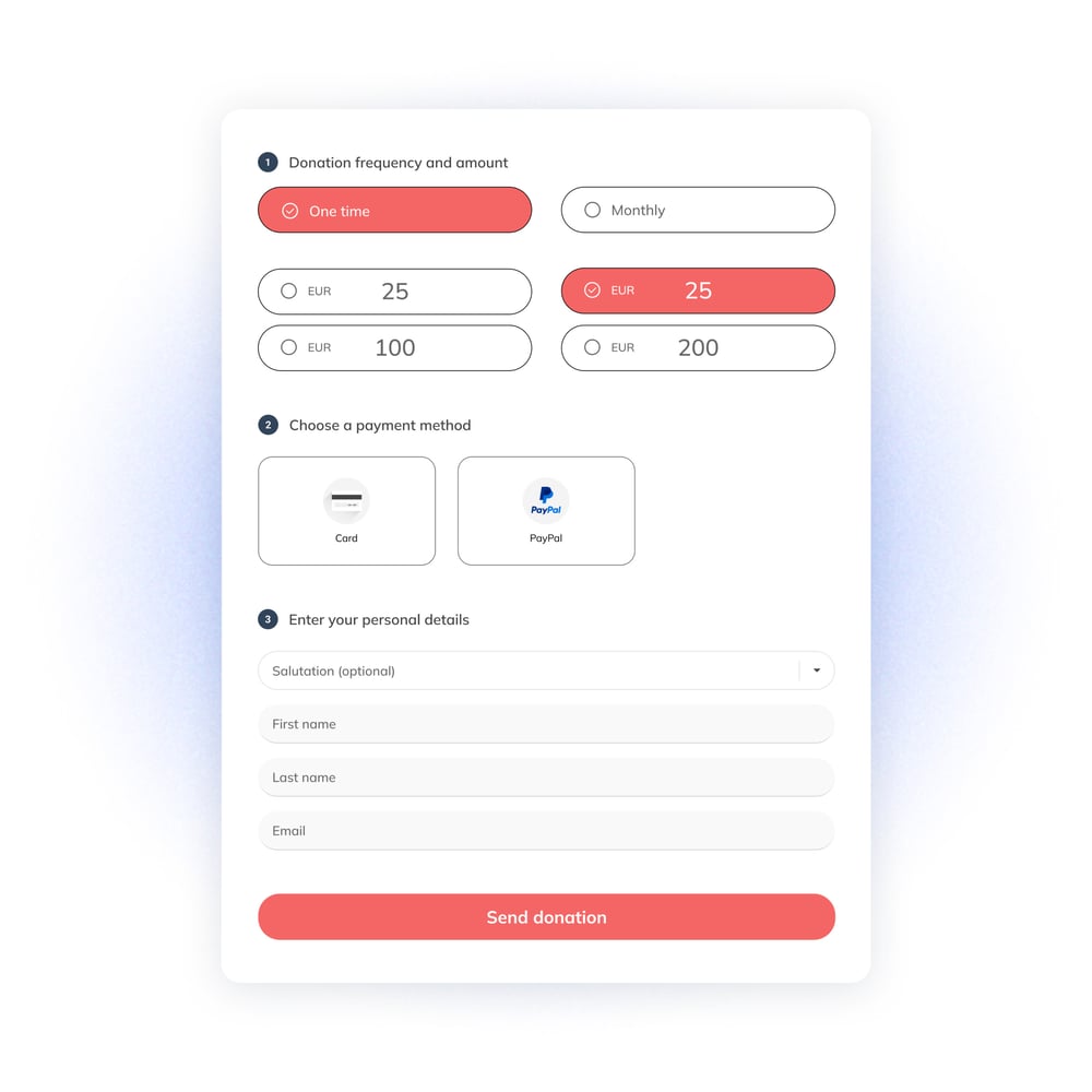 PayPal + Card Donation Form