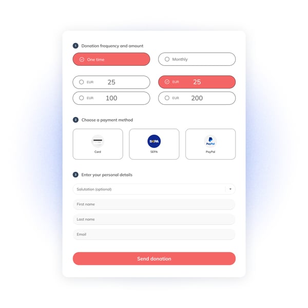 Mock-up Tamaro Donation Form Customised white