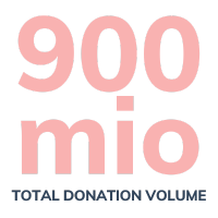 +900 mio total donation volume